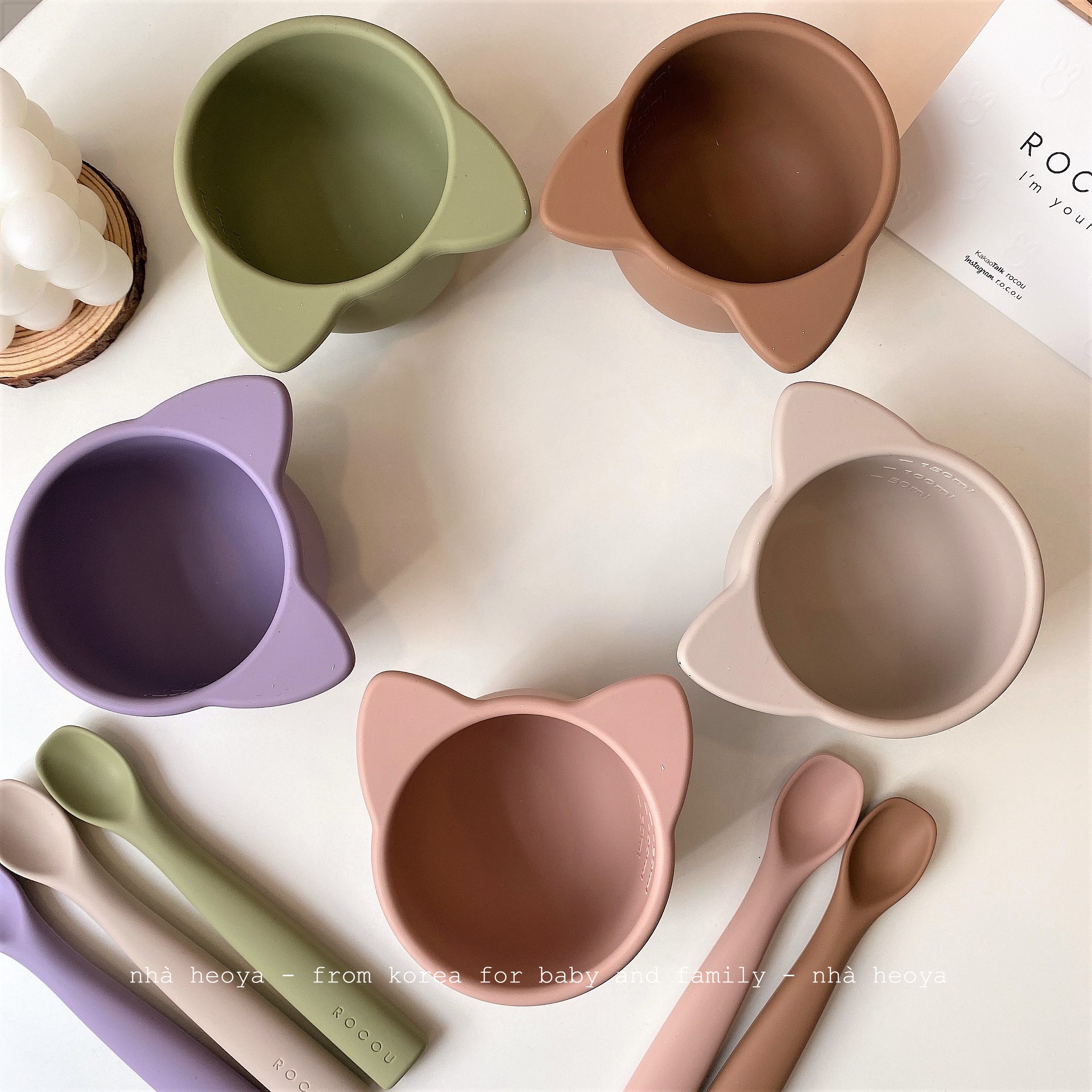 SET BÁT MUỖNG ĂN DẶM ROCOU CAO CẤP HÀN QUỐC