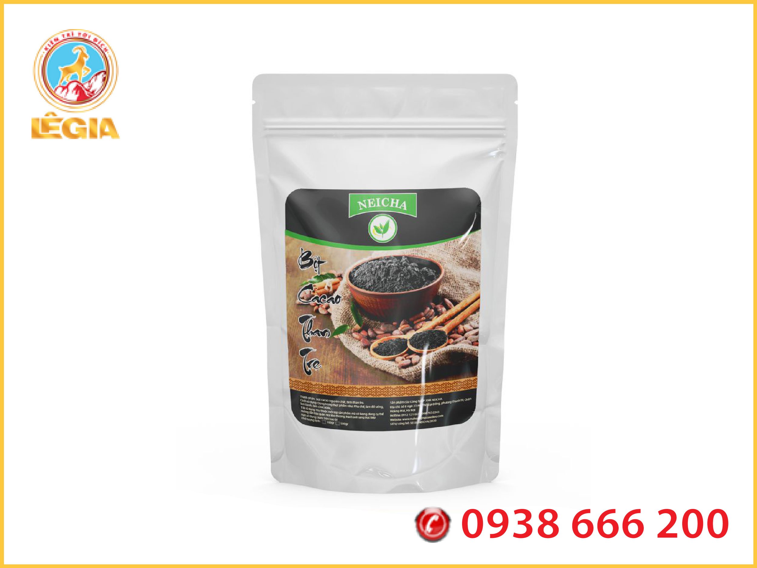 [HCM] Bột Cacao Than tre Neicha 100g - Thơm mịn - Dễ hòa tan