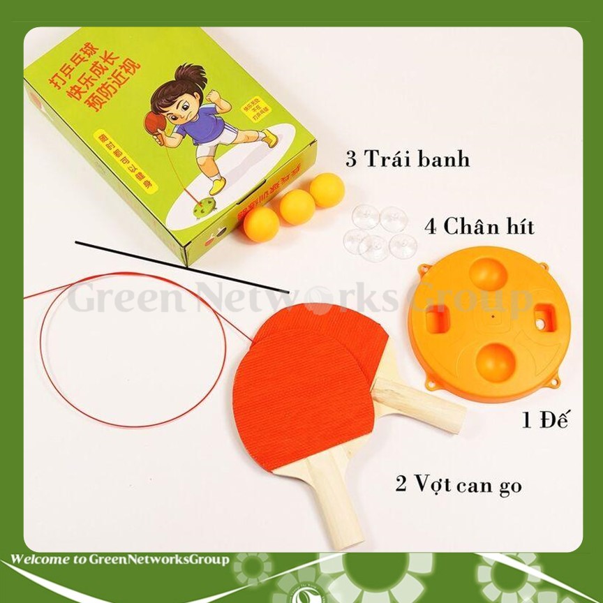 Bộ Bóng bàn luyện phản xạ - Bộ đồ chơi bóng phản xạ - Dụng cụ tập đánh bóng bàn cho mọi lứa tuổi Greennetworks