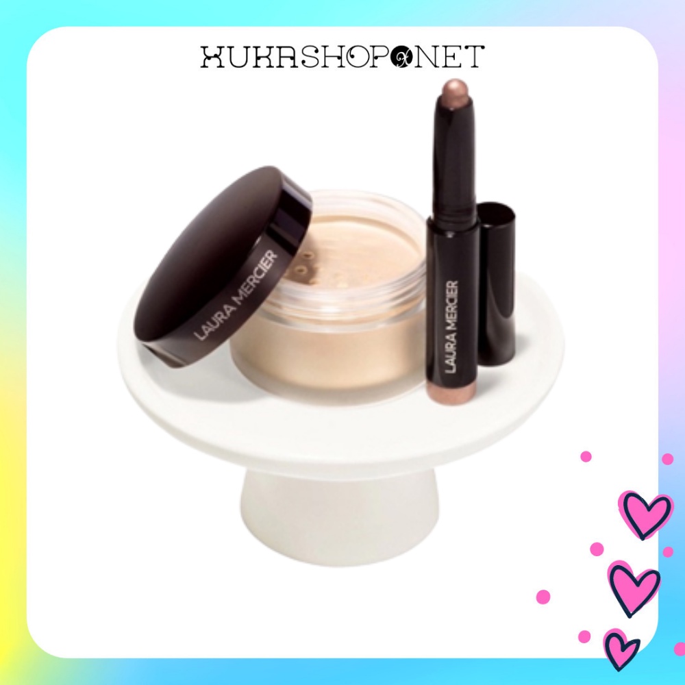 Set Phấn Phủ Nhũ Mắt Laura Mercier Sephora Translucent Loose Setting Powder Size Mini