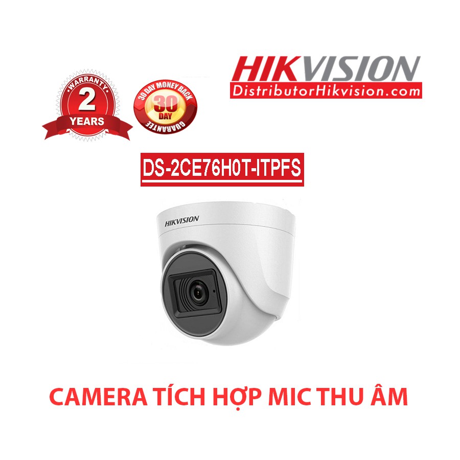 Camera HDTVI 5MP Có Mic HIKVISION DS-2CE76H0T-ITPFS