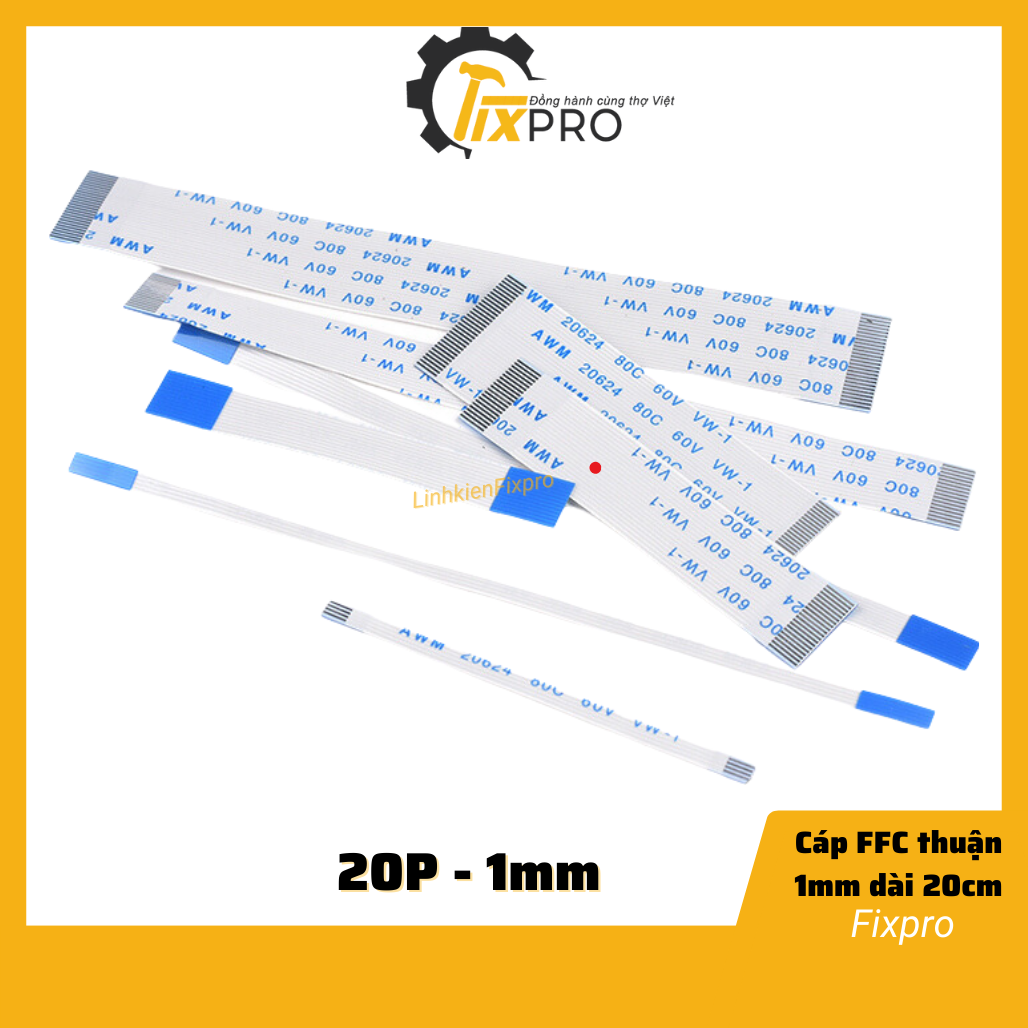 Cáp ffc 20p thuận 1mm dài 20cm - fixpro
