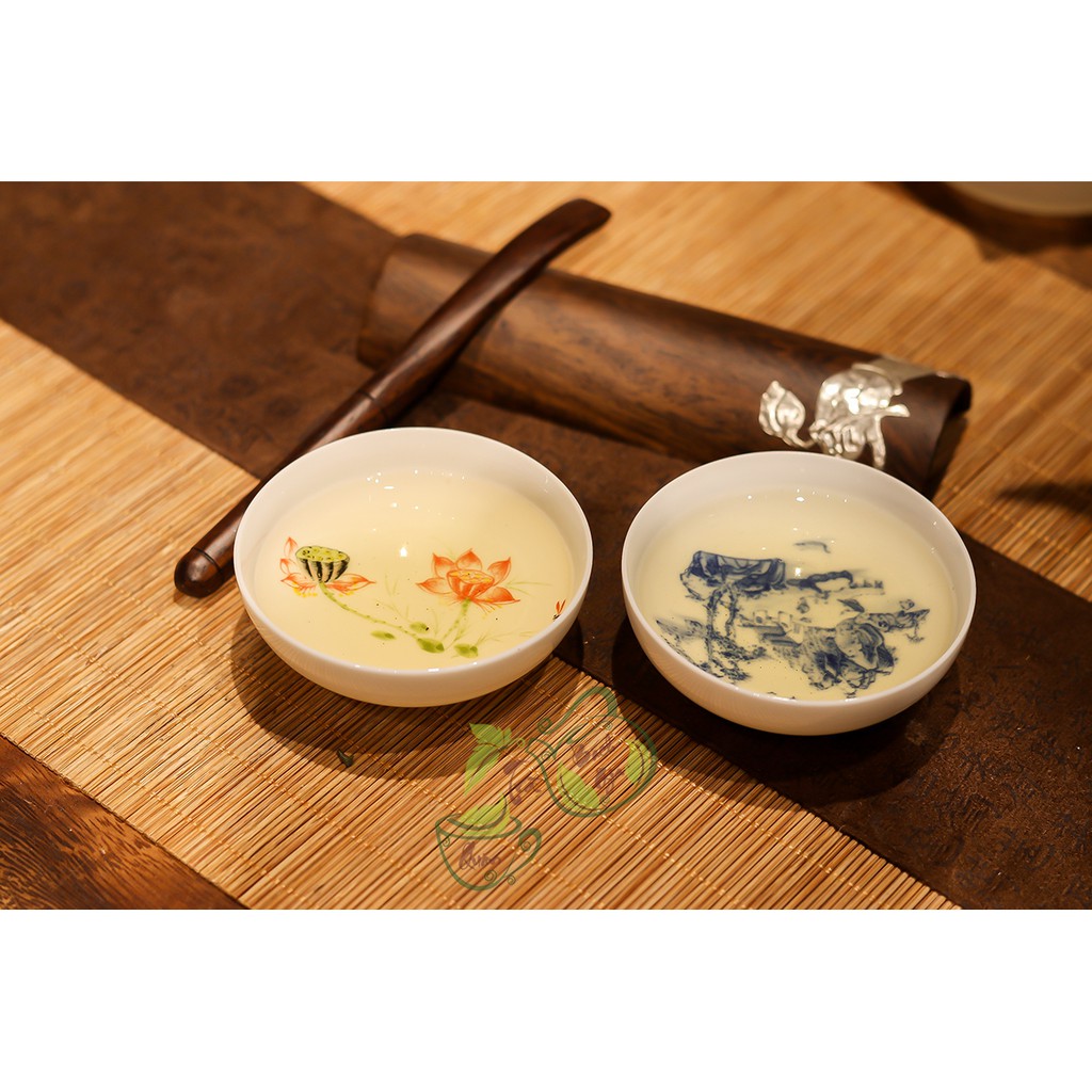 Chén Sứ Cảnh Đức - Dáng Bầu - Đài Sen Chuồn