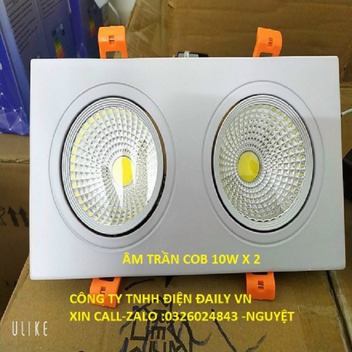 ĐÈN LED ÂM TRẦN COB ĐÔI 10W X 2- 3 MẦU- ĐÈN DOWNLIGHT ĐÔI - ATĐ10W