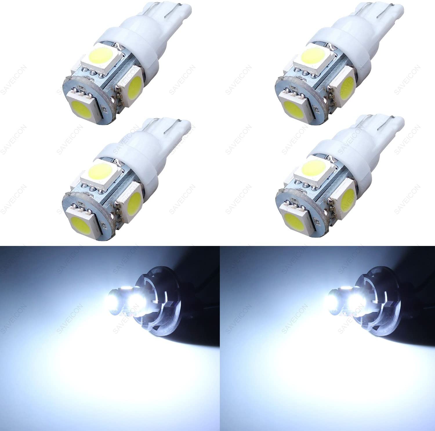 Bóng Led T10 Với 5SMD Chip 5050 Đèn Nội Thất, Sương Mù Ô Tô