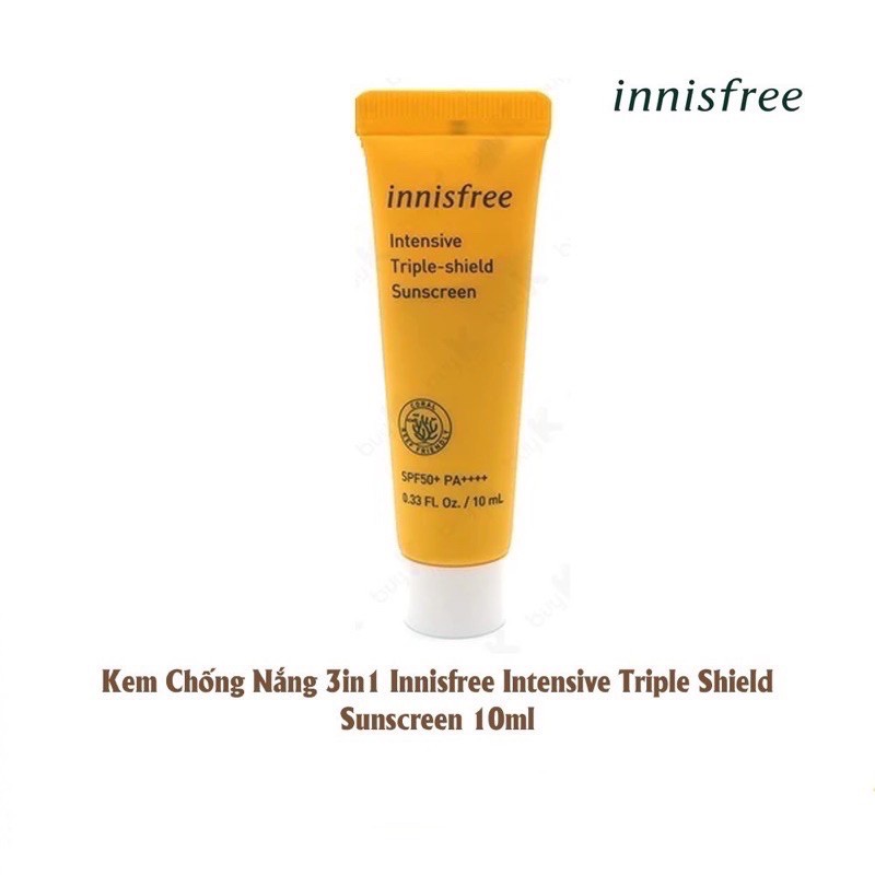 (Minisize 10ml) Kem chống nắng Innisfree Intensive Triple Shield Sunscreen SPF50+/PA++++ ( mẫu mới 2020)