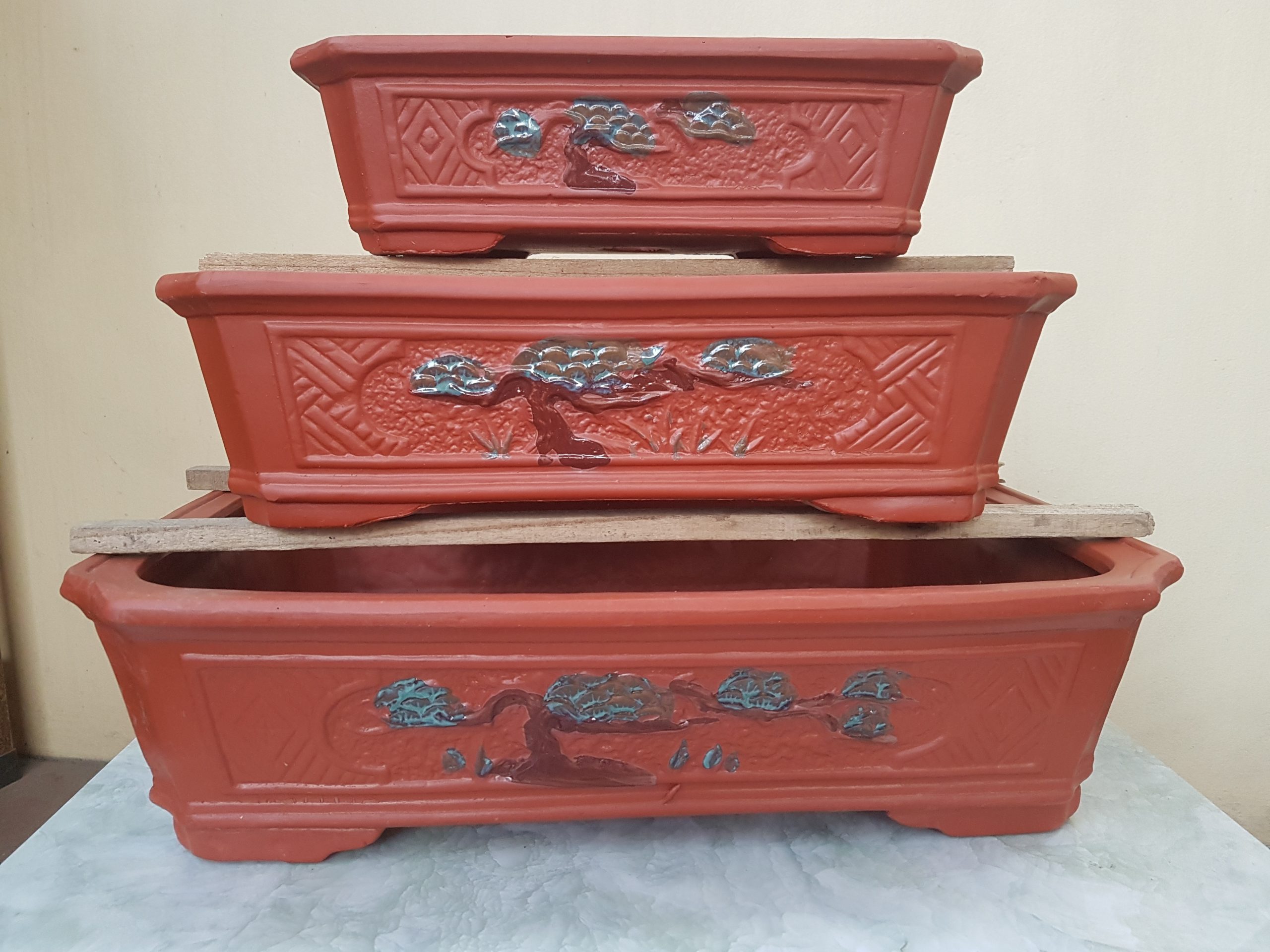 Chậu cảnh Ang đất đỏ chữ nhật CB-B4