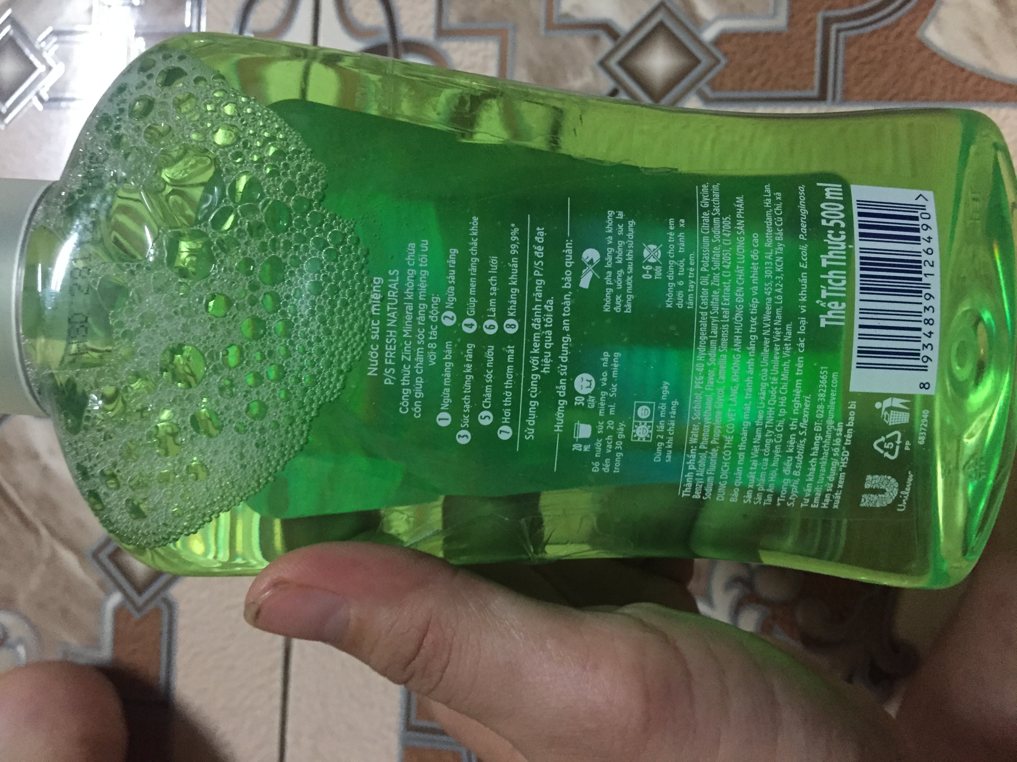 Nước xúc miệng PS không cay 500ml
