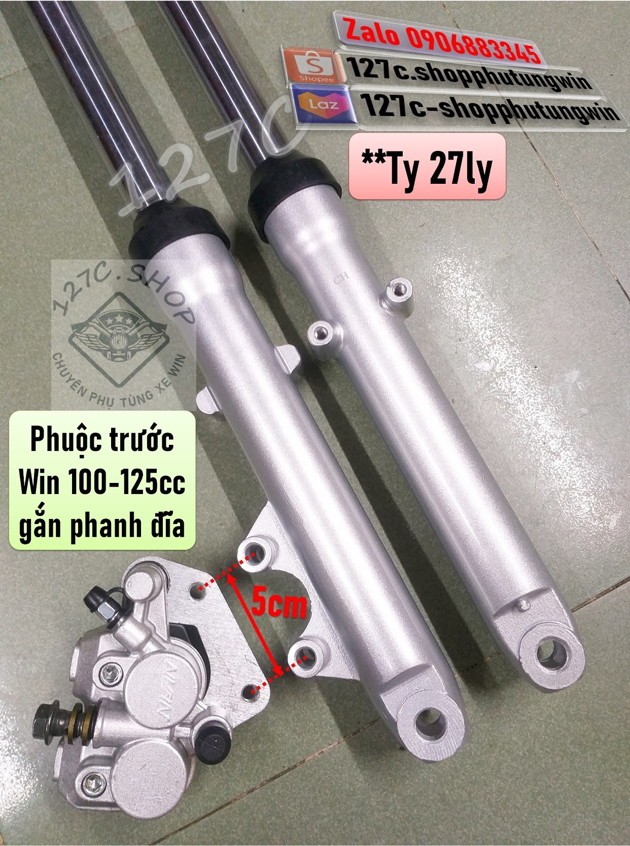 [HCM] Cặp phuộc trước gắn phanh đĩa Win 100/ 125cc
