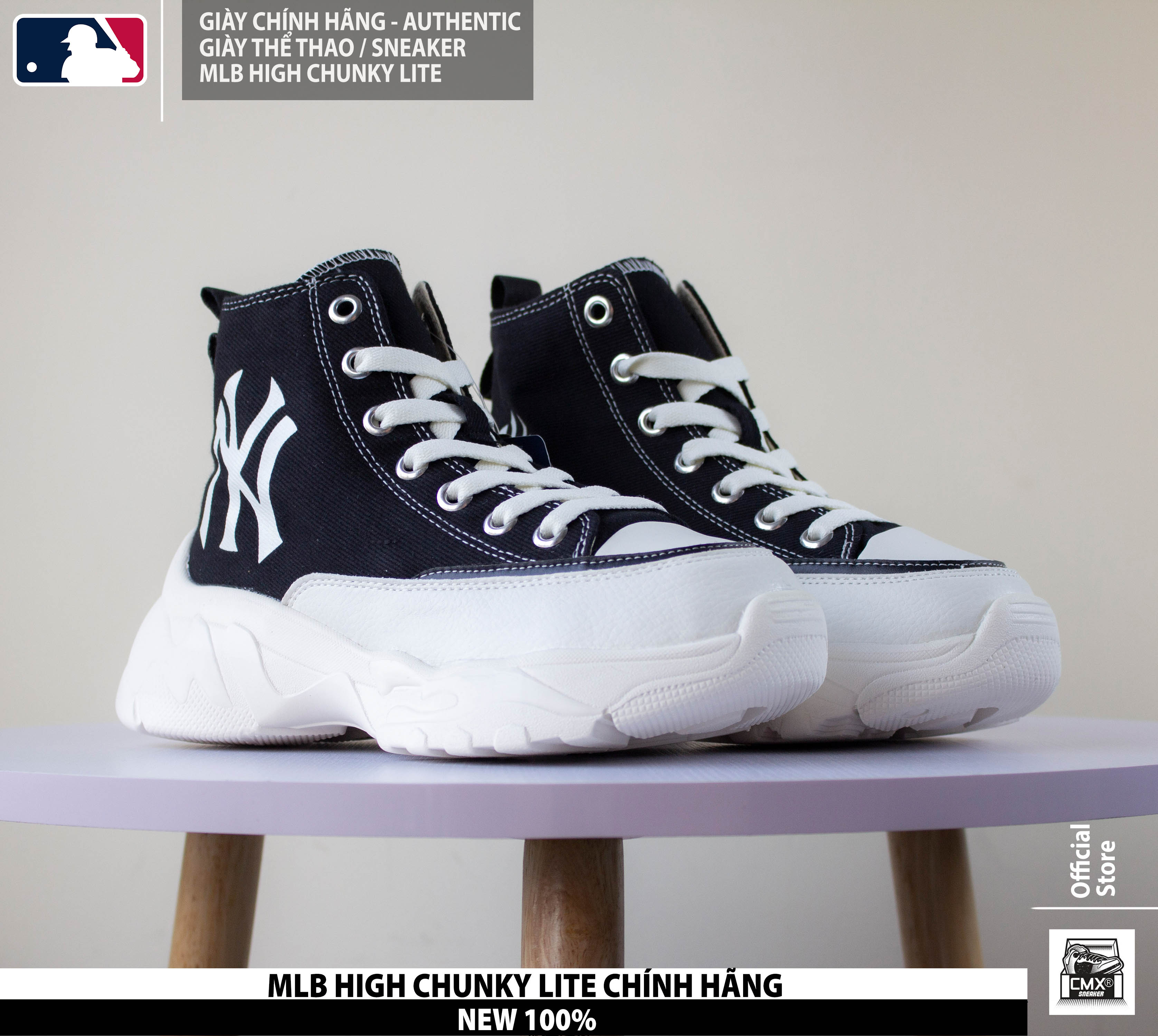 [ HÀNG CHÍNH HÃNG CÓ SẴN ] Giày MLB HIGH CHUNKY LITE - HÀNG CHÍNH HÃNG 100%