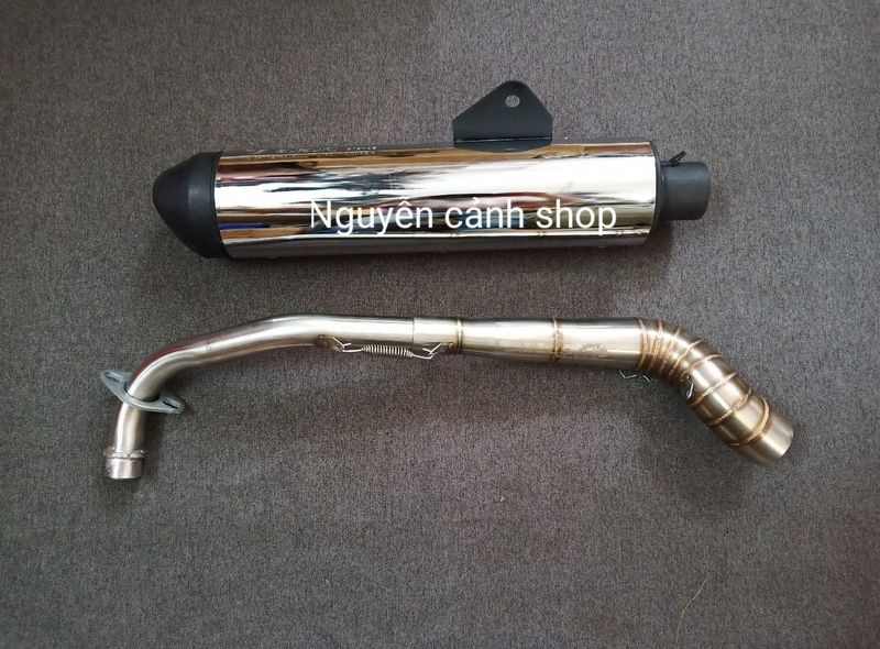 Pô sonic gắn xe wave nhỏ full cổ 2 khúc, kèm lò xo