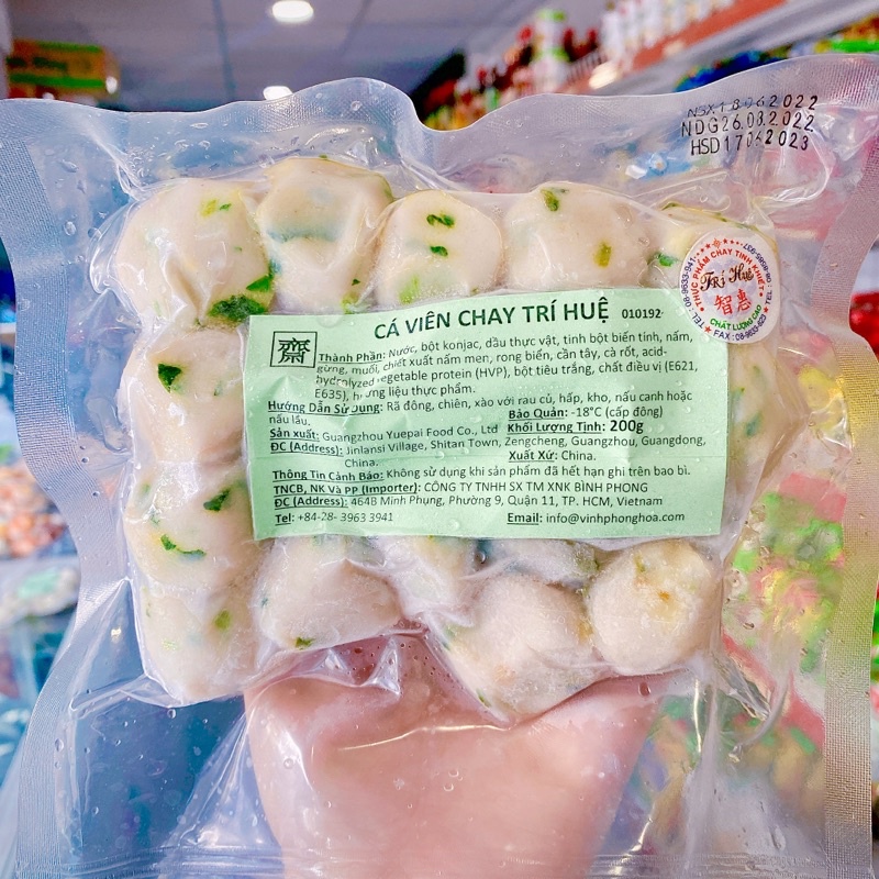 (shop có hỗ trợ đóng hàng) CÁ VIÊN CHAY TRÍ HUỆ 200gr - HÀNG NHẬP KHẨU