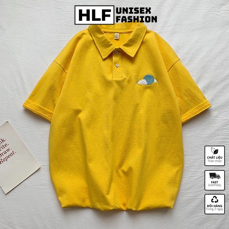 Áo polo thun cổ trụ 5 màu thêu hình icon Thời Tiết áo thun size có cổ HLFashion