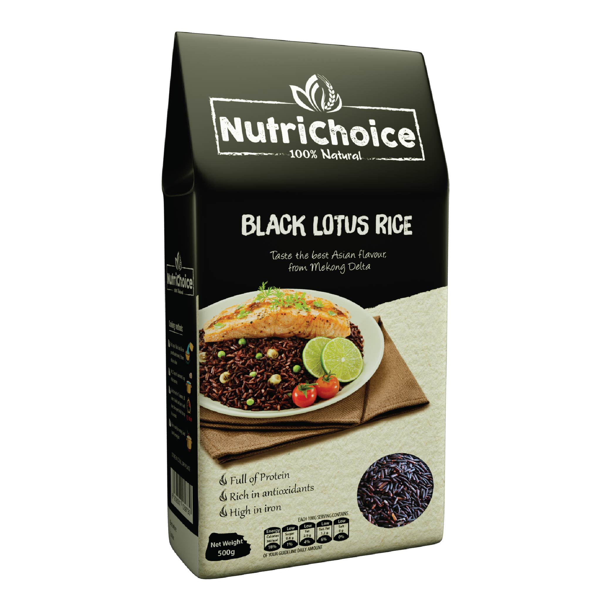 Gạo lứt đen dinh dưỡng - Gạo Tím Than Nutrichoice 500gr