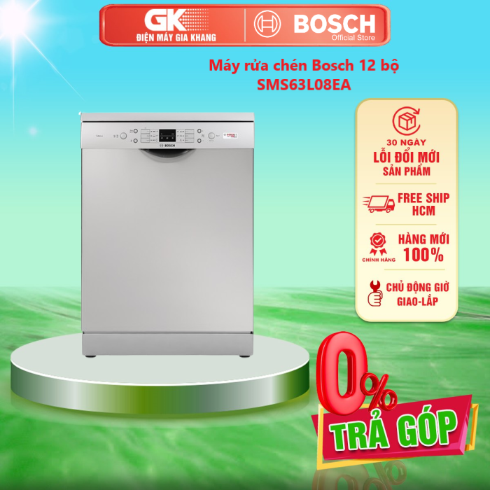 Máy rửa chén bosch 12 bộ sms63l08ea 2400w - giao toàn quốc - freeship hcm