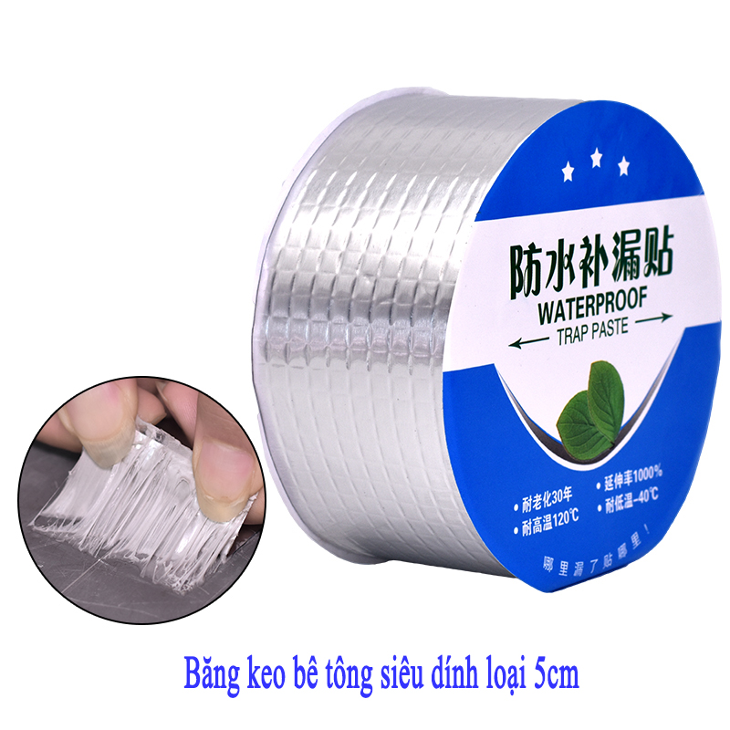 Băng Keo Siêu Dính, chống thấm Nhật Bản gắn trên tất cả các bề mặt như gỗ, kính, nhựa, tôn, sắt, bê tông, gốm sứ... Băng Keo Dán Chuyên Dụng Chống Thấm Công Nghệ Nhật Bản Dài 5m - Khổ Rộng 5cm -10cm