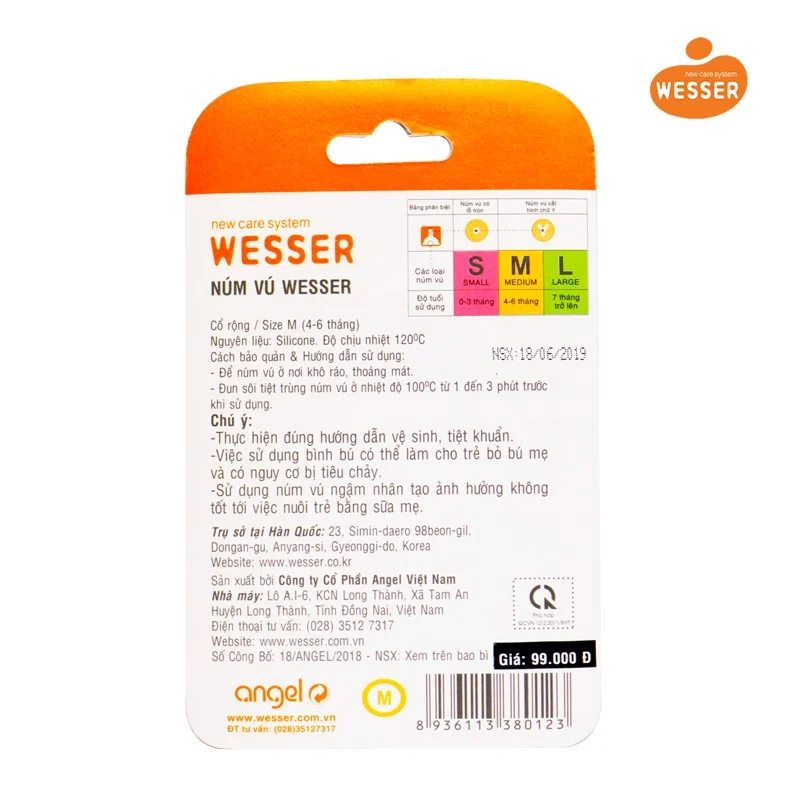 Núm Vú Wesser Cổ Rộng Size M