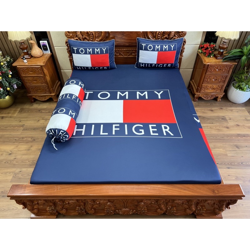 Bộ ga gối Tommy thun lạnh cao cấp nhận may đủ kích thước
