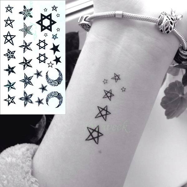 Hình dán tattoo mini ngôi sao nhỏ x077