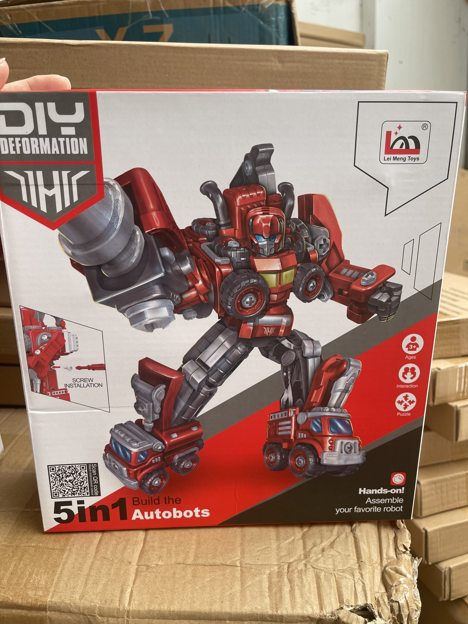Bộ Đồ Chơi Lắp Ráp Rô Bốt Biến Hình 5 Trong 1 Cho Bé (có 2 màu)