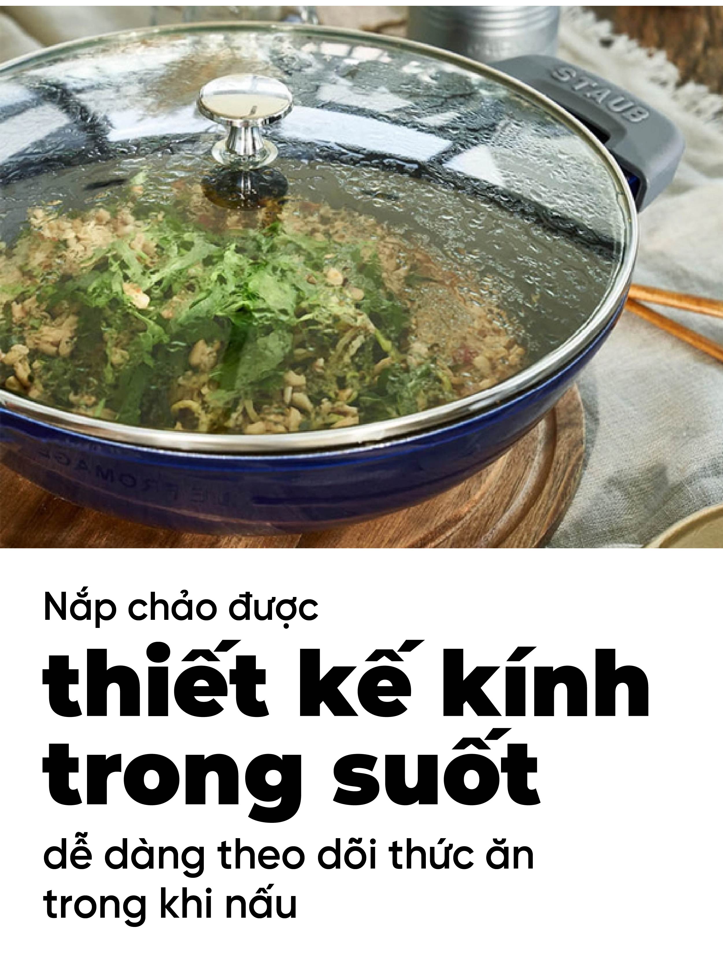 Staub - Chảo wok - 29cm Đỏ/ Xanh Đen