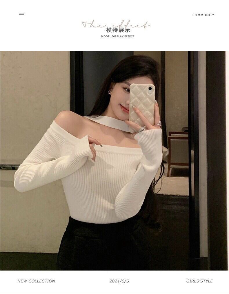 Áo Gân Tay Dài Chocker