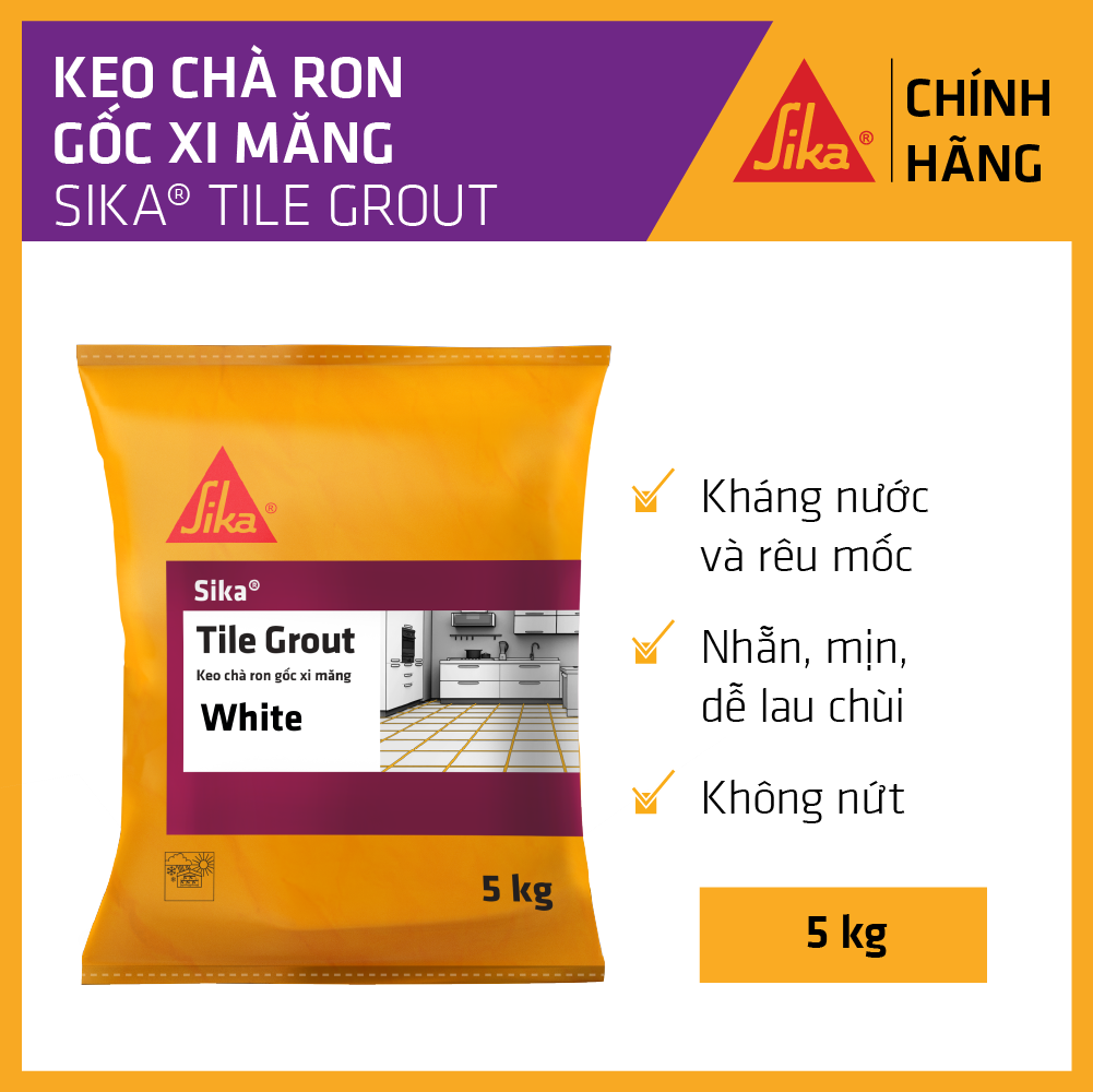 Sika - Keo chà ron chống thấm Sika ® Tile Grout (Trắng) (bao 5 kg)