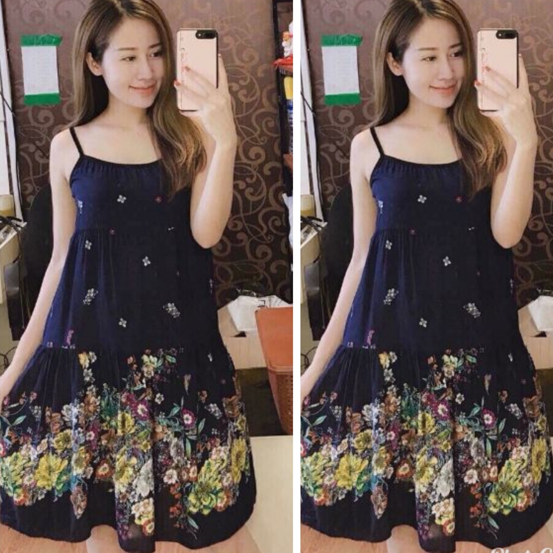 váy bầu lanh chất mát 110