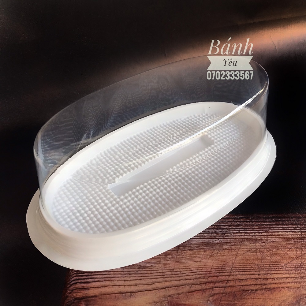 Bộ 10 hộp nhựa Oval đế trắng