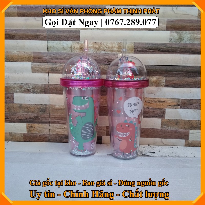 [HCM]BÌNH ĐỰNG NƯỚC KHỦNG LONG 3D CUTE 500ML
