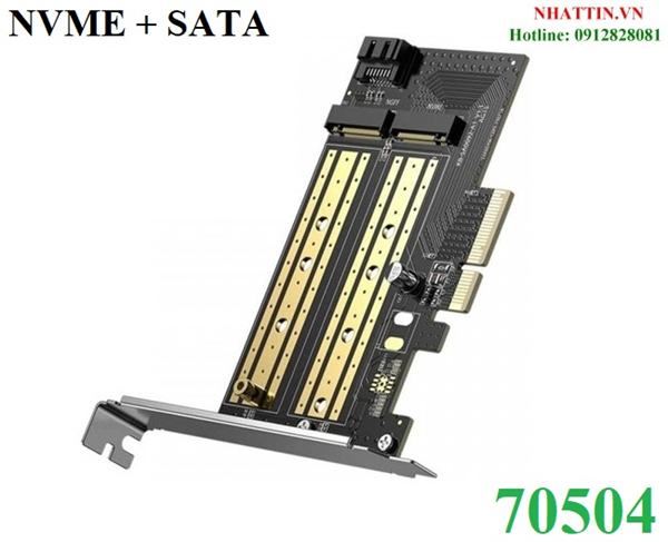 Card chuyển đổi ổ cứng ssd m.2 nvme+sata sang pci-e 3.0 4x ugreen 70504 cao cấp