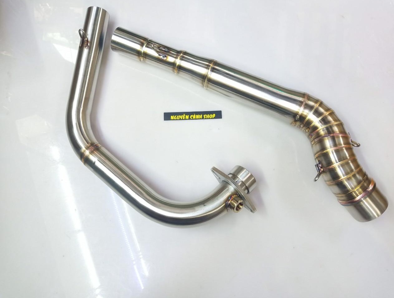 Cổ pô xe raider fi xe satria  2 khúc gắn lon