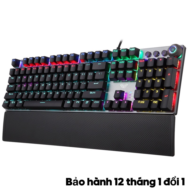 Bàn Phím Cơ Chơi Game FZ508 Pro Phiên Bản Viền Crom Có 22 Chế Độ Led RGB Full Size 104 Phím Tặng Kê Tay Tương Thích Máy Tính PC Laptop Dành Cho Game Thủ Cao Cấp