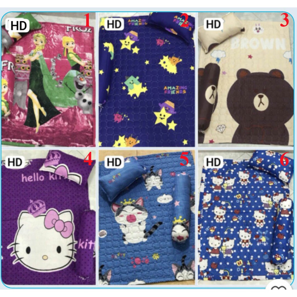 Set chăn gối cho bé 5 món mẫu người nhện