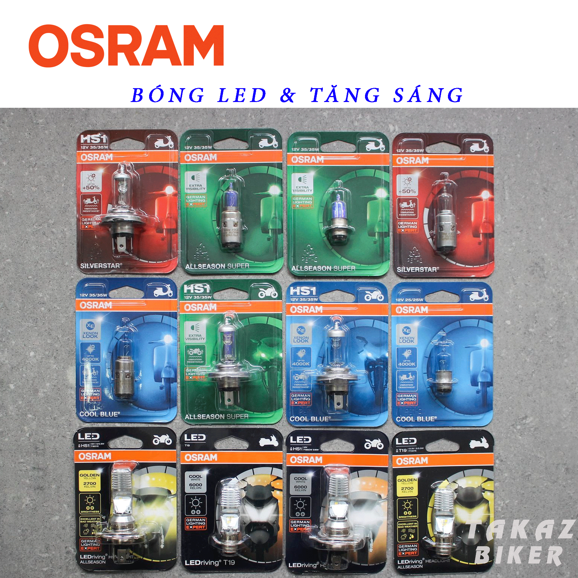[HCM][ HS1 - 35W ] Bóng đèn OSRAM Halogen HS1 Wave - RS - Exciter - Airblade