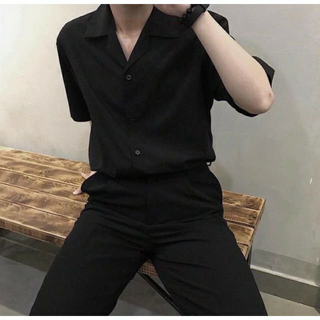 Áo Sơ Mi Cổ Vest Chất Lụa Mềm Mịn Cho NAm Nữ