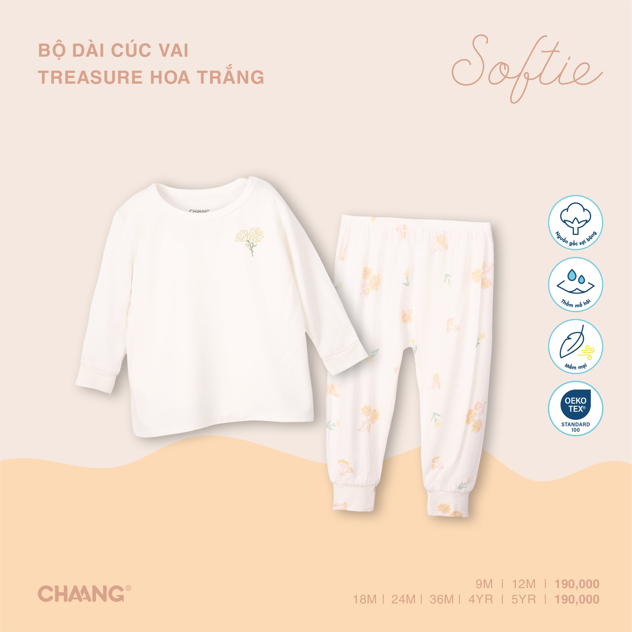 [CHAANG] Bộ dài cúc vai Treasure Chaang
