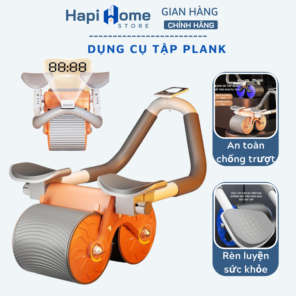 Con lăn tập bụng tại nhà - Dụng cụ tập cơ bụng hỗ trợ tập plank bằng con lăn siêu tiện dụng ( Bảo hành 12 tháng ) - Chính hãng