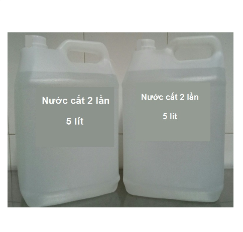 Nước cất 2 lần can 5 lít (Can dày vận chuyển không đổ)