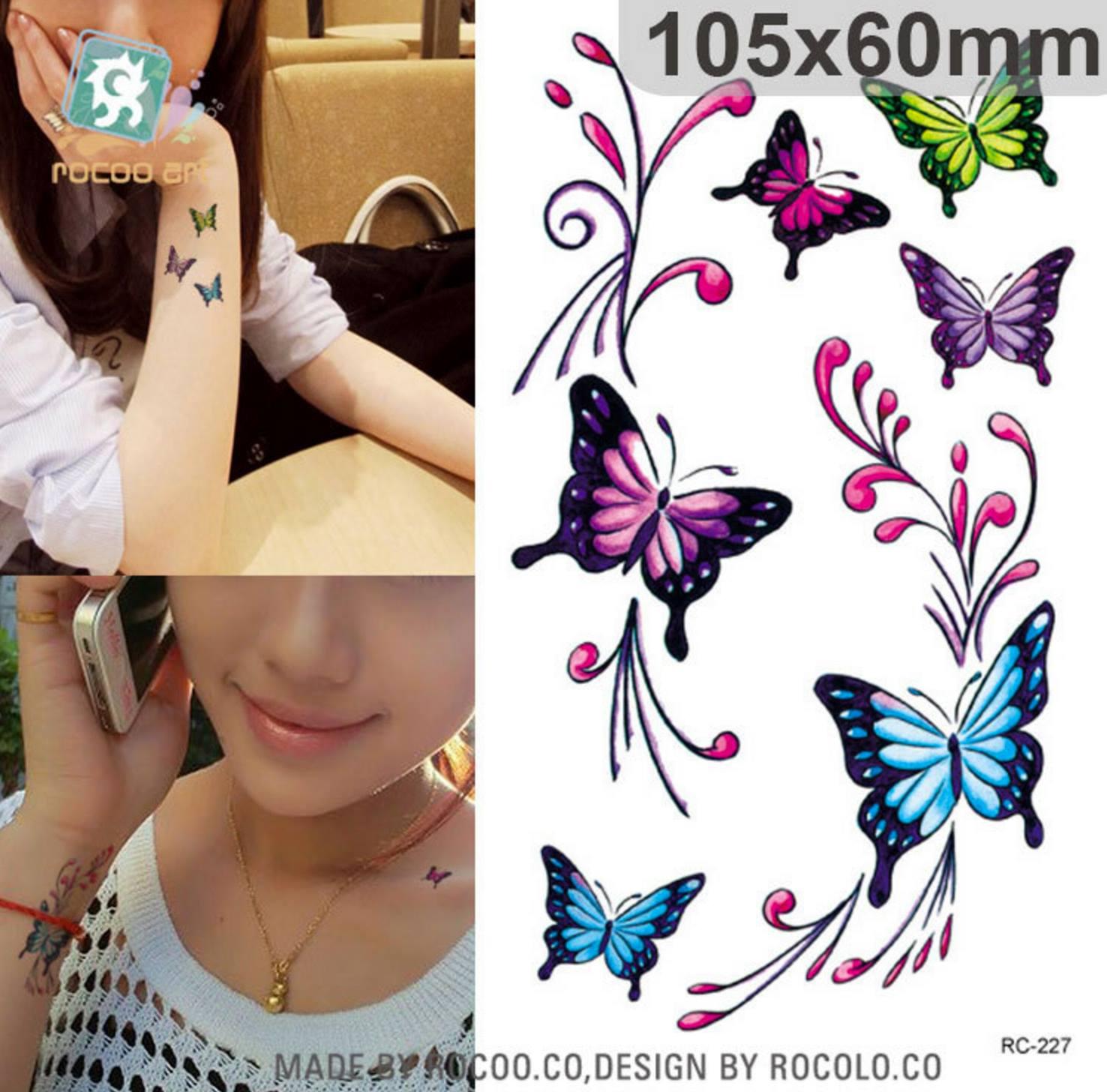 [HCM]COMBO 6 TẤM HÌNH XĂM HOA BƯỚM K-060