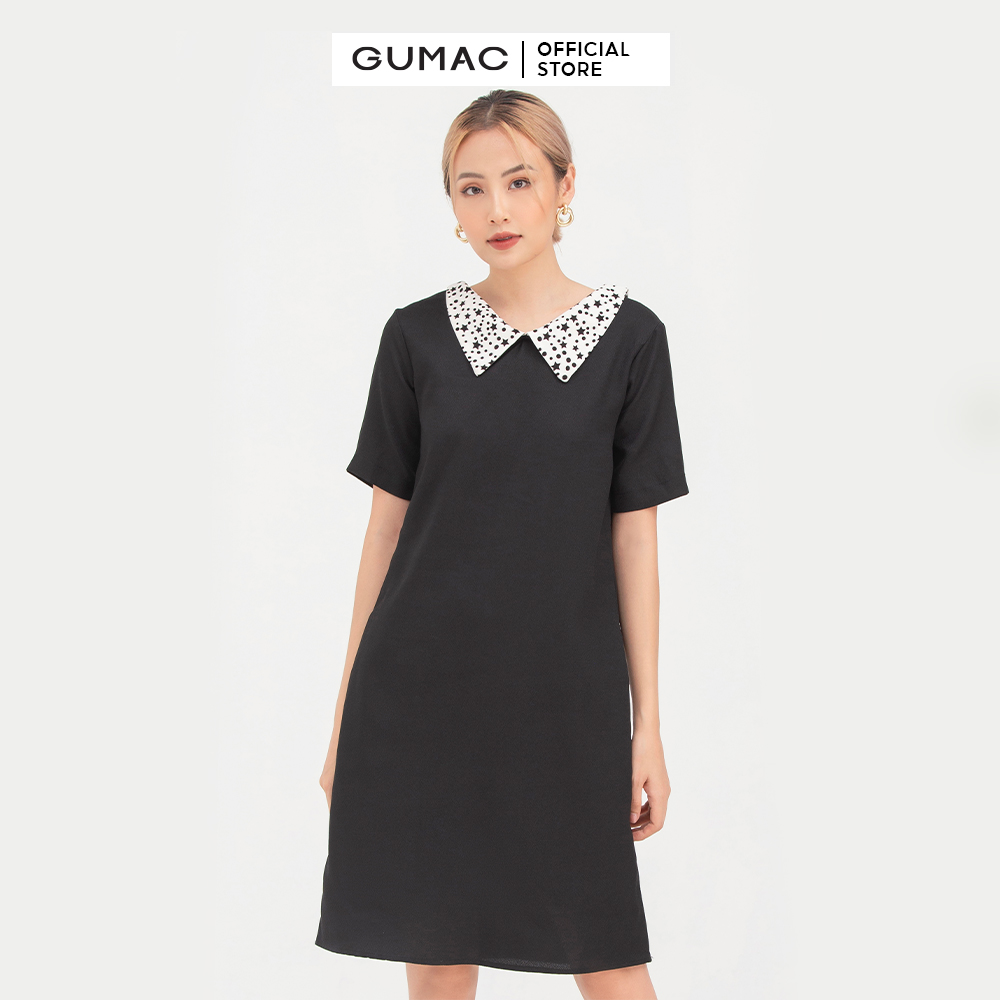 Đầm nữ  suông phối cổ DB757 mẫu mới GUMAC