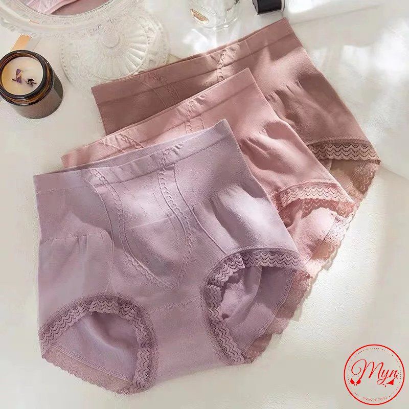 Quần cotton cạp cao, gen bụng phối ren