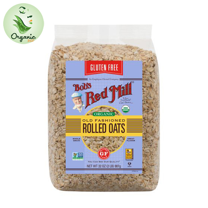 Yến mạch hữu cơ cán vừa không chứa Gluten Bob's Red Mill 907gr - Gluten Free Organic Old Fashioned Rolled Oats