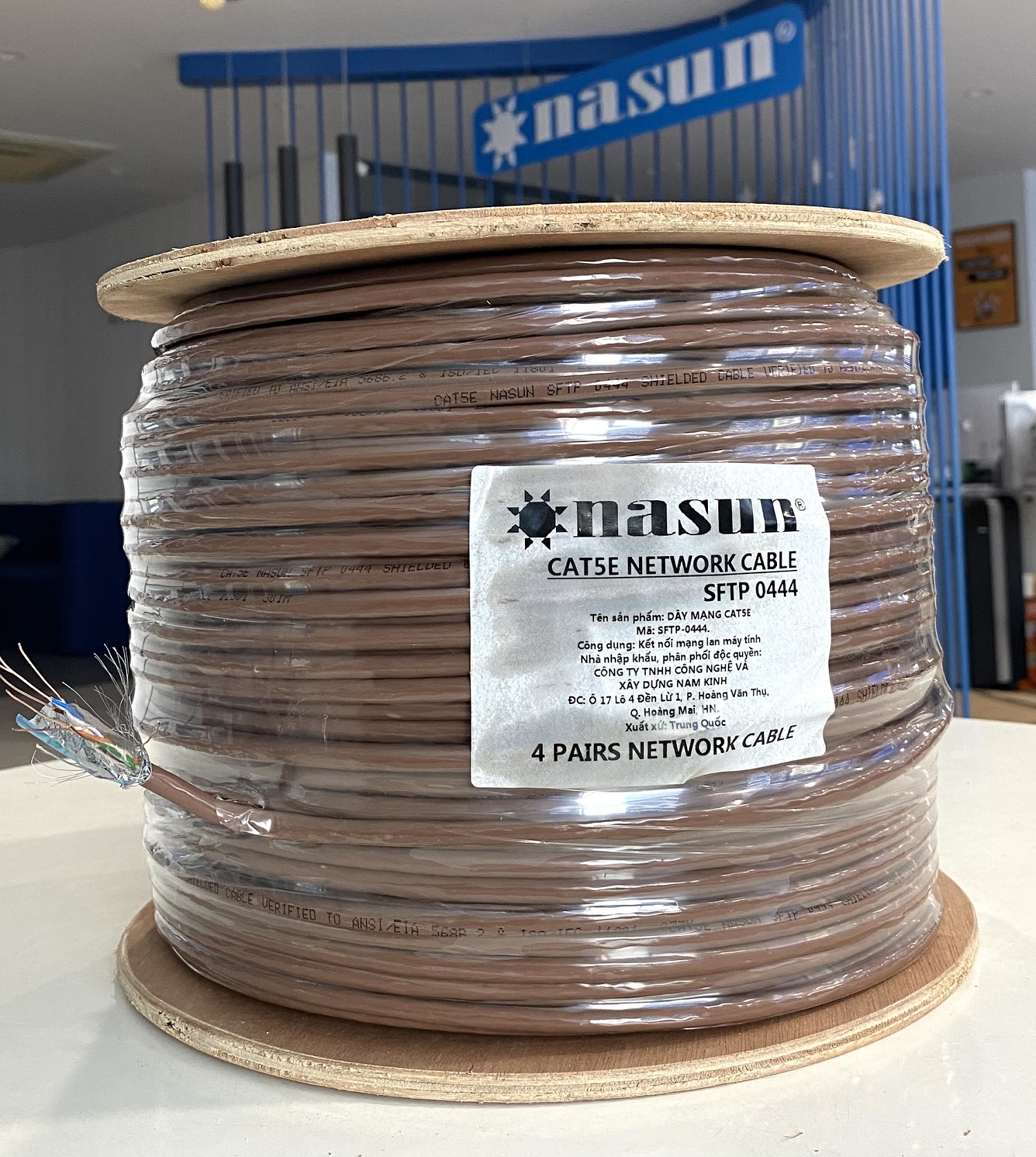 (Cuộn 305m). Dây mạng SFTP Cat5 Nasun SFTP 0444