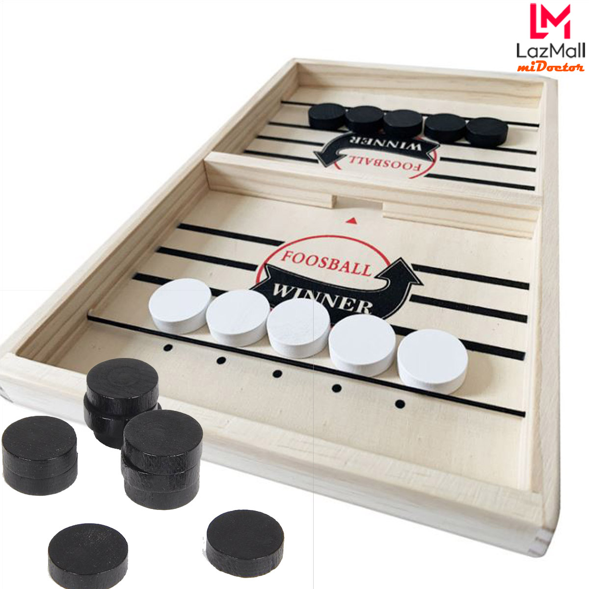 Bộ Bàn Đấu Cờ Búng Ice Hockey Bằng Gỗ - Chọn Size -  Foosball Winner, Sling Puck - Bắn Bi Gỗ Xuyên Lỗ - Bộ Cờ Búng Chính Hãng miDoctor
