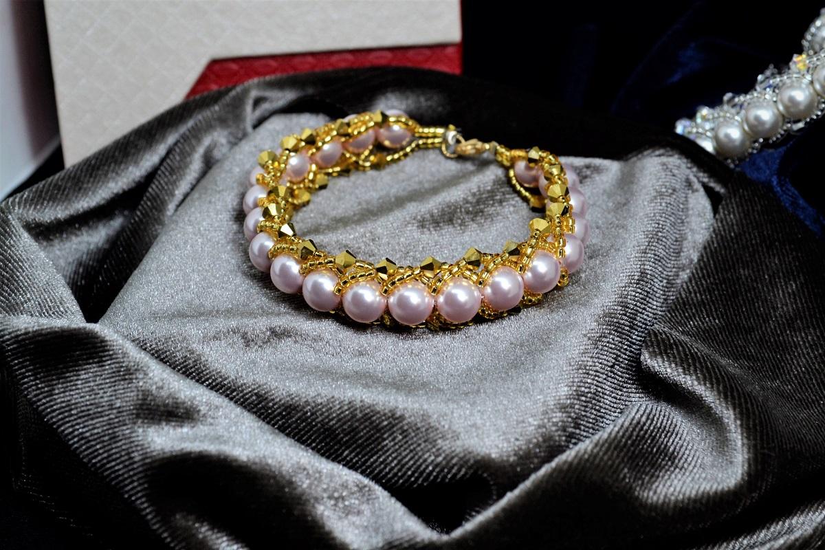 [Sale xả hàng] Freeshipmax Vòng tay pha lê Mix hạt ngọc trai Swarovski cao cấp