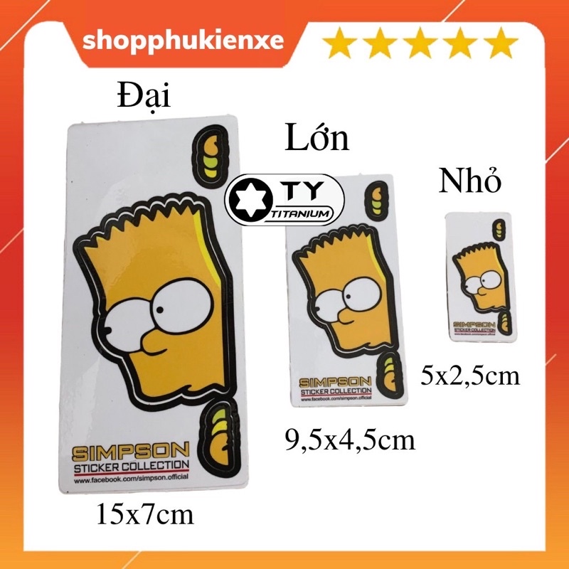 Tem simpson cậu bé núp lùm cực chất trang trí xe máy, điện thoại, nón bảo hiểm…