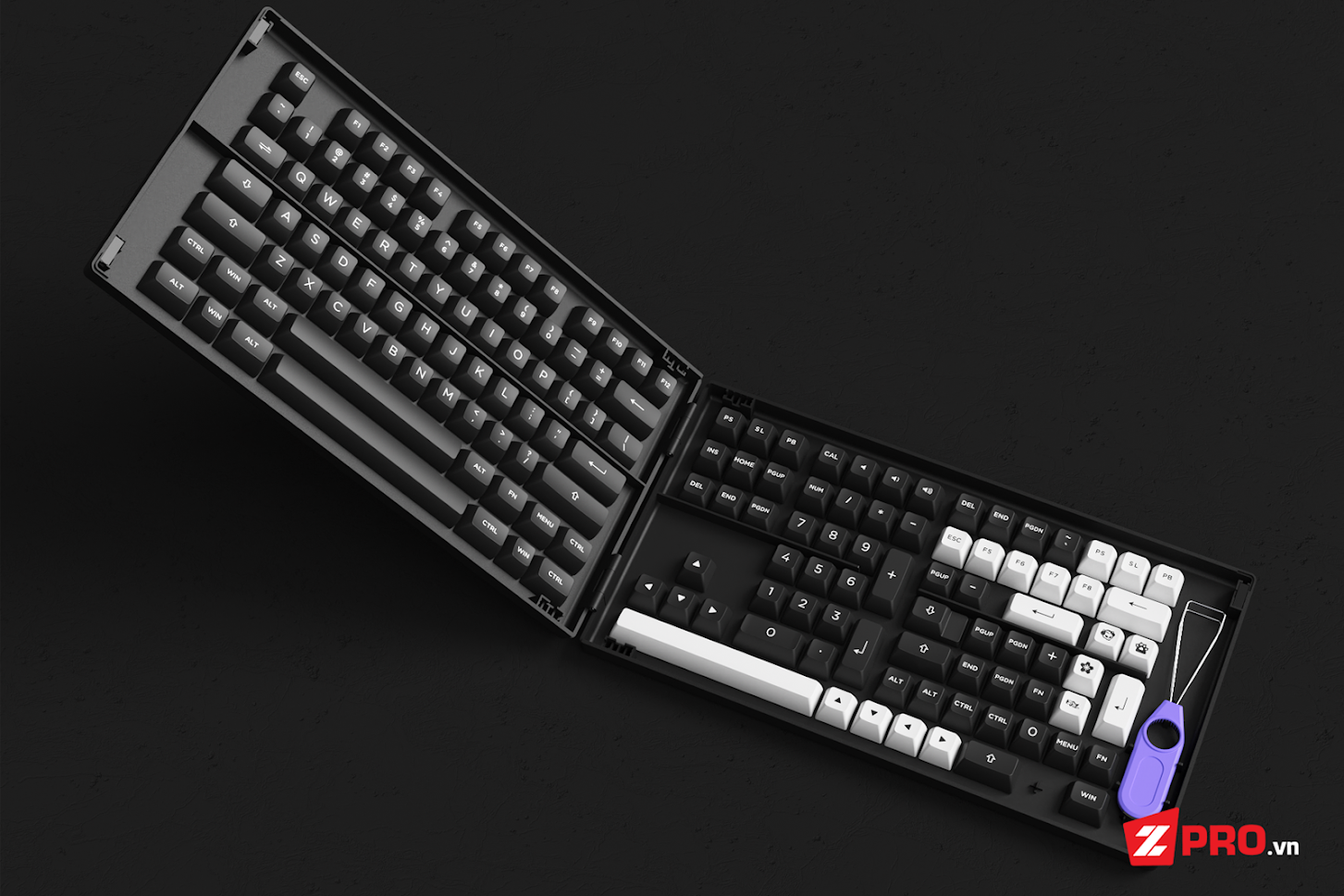 Bộ Keycap AKKO White On Black - ASA Profile (158 Phím)
