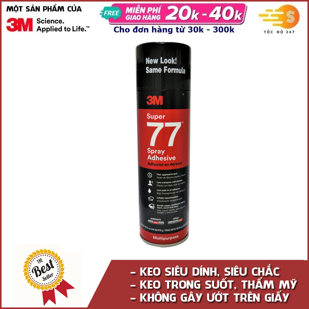 Keo phun xịt đa chức năng 3M Super 77