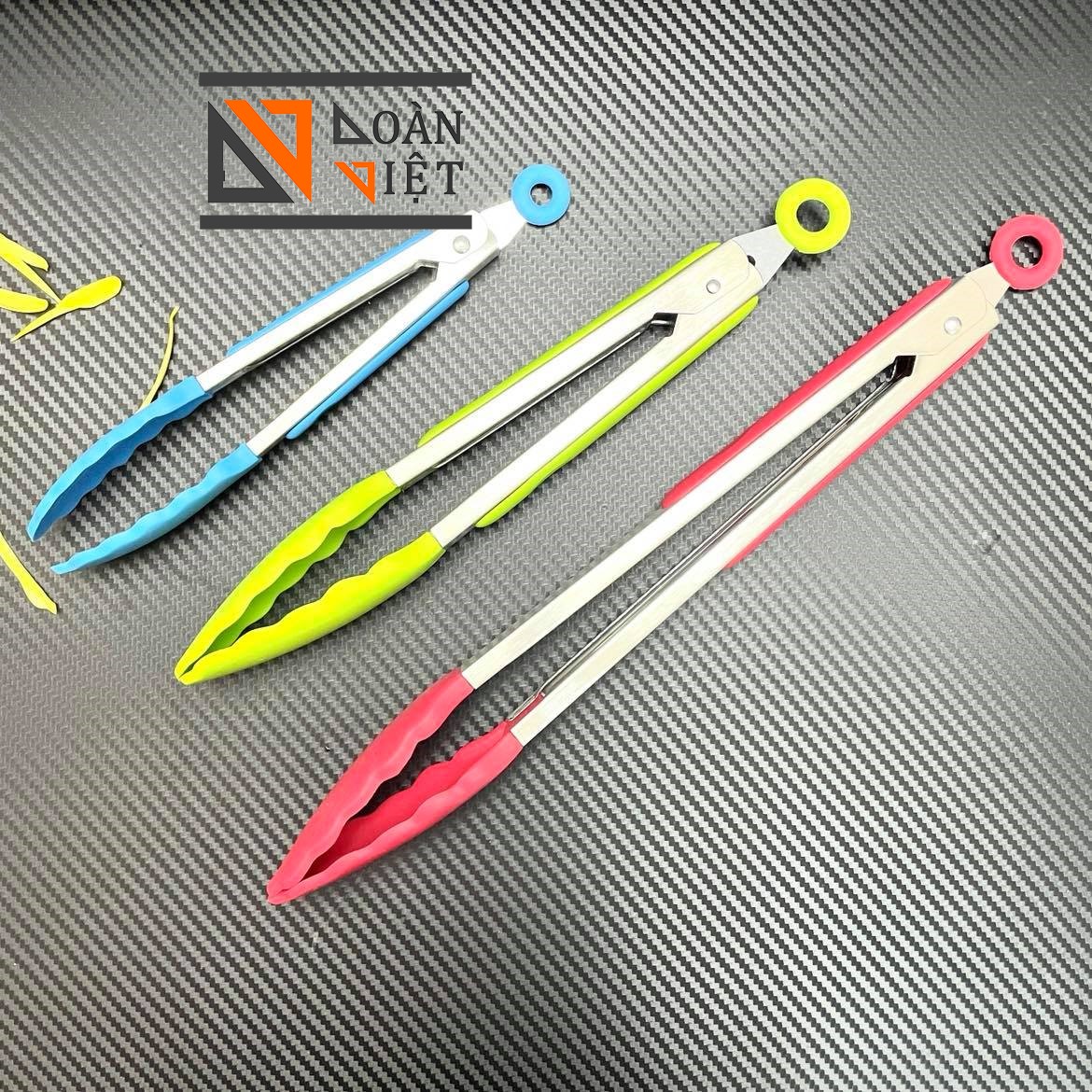Kẹp Gấp Thức Ăn Inox Bọc Silicon - Nhiều Size